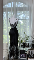 Black halter-neck fitted bodycon long ball gown R7631