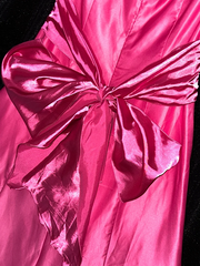 Rose pink strapless high-waisted slimming long ball gown R6997