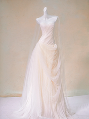 Pink tube top waist slim hip sexy long dress bridal gown R5730