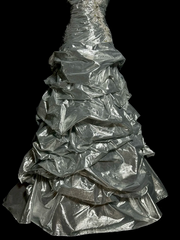 Silver strapless fitted waist slim-fitting ball gown with a full skirt R6644