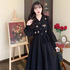 Plus size design long skirt French dress    S3457