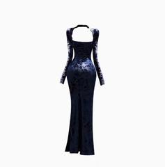 New Chinese style lace hollow dress 2025 hot girl waist hip fishtail long skirt R1362