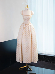 Light apricot halter-neck fitted long ball gown R9005