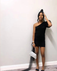 Long Sleeves Hoco Dresses,Black Short Prom Dress    S2398