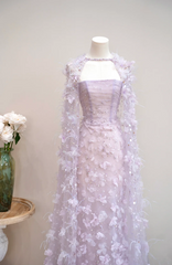 Light purple strapless fitted long ball gown R8888