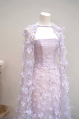 Light purple strapless fitted long ball gown R8888
