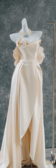 Apricot Strapless Waist Slim Fit Sexy Long Dress Bridal Gown R5856