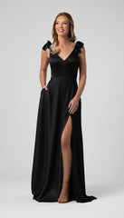 Kennedy Blue Leah Luxe Satin Bridesmaid Dress