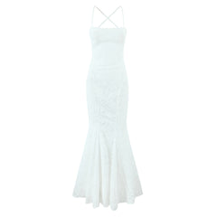 American style sexy lace figure-revealing tie waist fishtail skirt sweet backless slim long skirt R3102