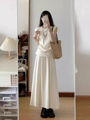A complete set of fashionable sleeveless tops, long skirts, casual suits and skirts R0498