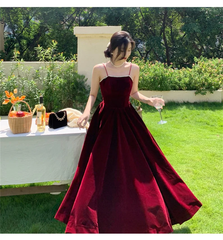 Red Spaghetti Straps Dress Women Prom Dress       S1940