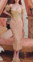 Dreamy pink sexy cute tube top waist slim hip long skirt homecoming dress R3662