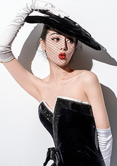 Off-White Satin Wedding Dress Gloves     S6236