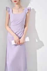 French style purple dress new hot style design temperament long skirt R4218